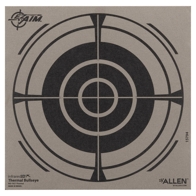 Allen 15794 Thermal Target Bullseye Hanging Paper 8" x 8" Black/Gray