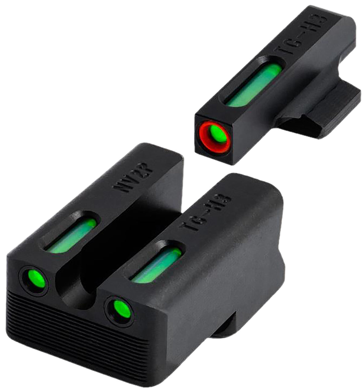 TruGlo TGTG13RS3PC TFX Pro Green Tritium & Fiber Optic Orange Outline Front Sight Green Tritium & Fiber Optic Rear Sight