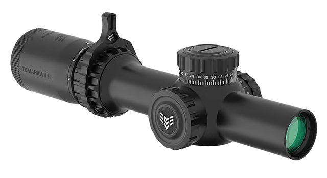 Swampfox Optics THK14241GB Tomahawk II Black 1-4x24mm 30mm Tube BDC Green Reticle | SWAMPFOX OPTICS