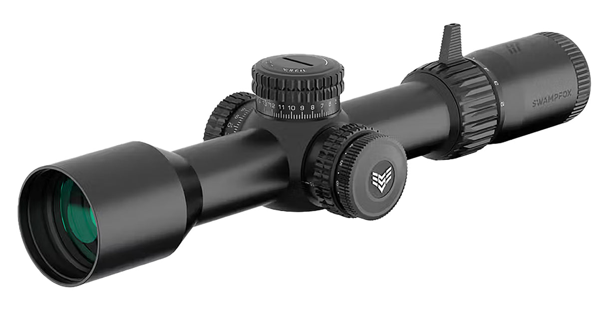 Swampfox Optics TWK525563L Warhawk Black 5-25x56mm 34mm Tube Sharpshooter MIL Reticle | SWAMPFOX OPTICS