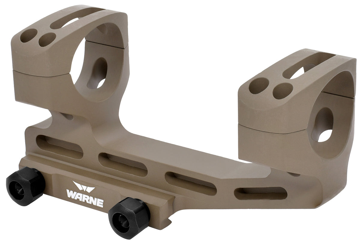 Warne LRSKEL1DE Skeletonized Scope Mount/Ring Combo Extended Dark Earth Aluminum 1" Tube MSR 20 MOA