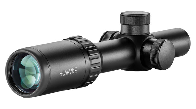 Hawke Sport Optics 14205 Vantage IR Riflescope Black 1-4x20mm 1" Tube Illuminated Red/Green Turkey DOT IR Reticle | HAWKE SPORT OPTICS