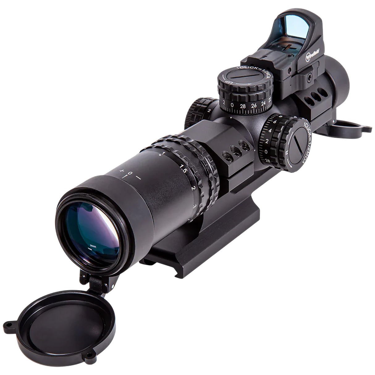 Firefield FF13071K RapidStrike Kit Matte Black 1-4x24mm, 30mm Tube 5 MOA Illuminated Black/Green/Red Circle Dot Reticle | FIREFIELD