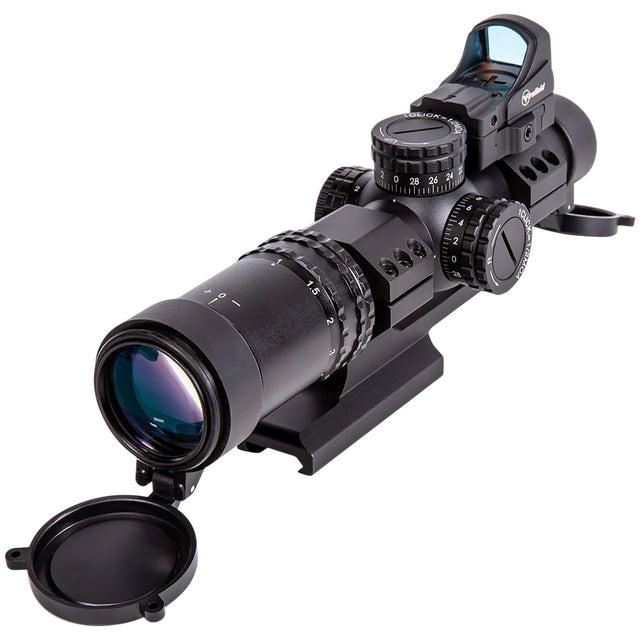 Firefield FF13071K RapidStrike Kit Matte Black 1-4x24mm, 30mm Tube 5 MOA Illuminated Black/Green/Red Circle Dot Reticle | FIREFIELD