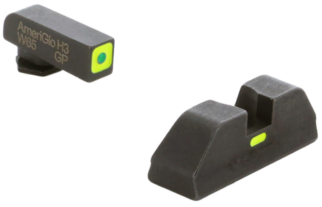 AmeriGlo GL614 CAP Sight Set for Glock Green Tritium LumiGreen Outline Front Sight-LumiGreen Bar Rear Sight