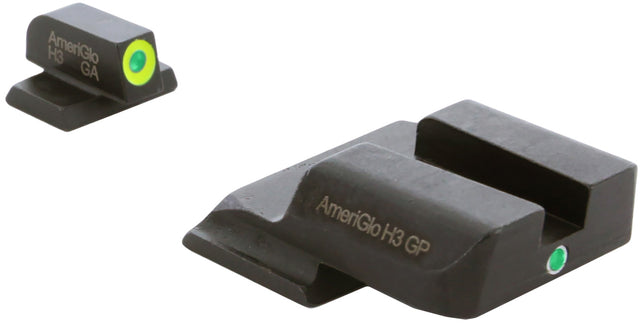 AmeriGlo SW301 i-Dot Sight Set for Smith & Wesson M&P Green Tritium LumiGreen Outline Front Sight-Green Tritium Rear Sight