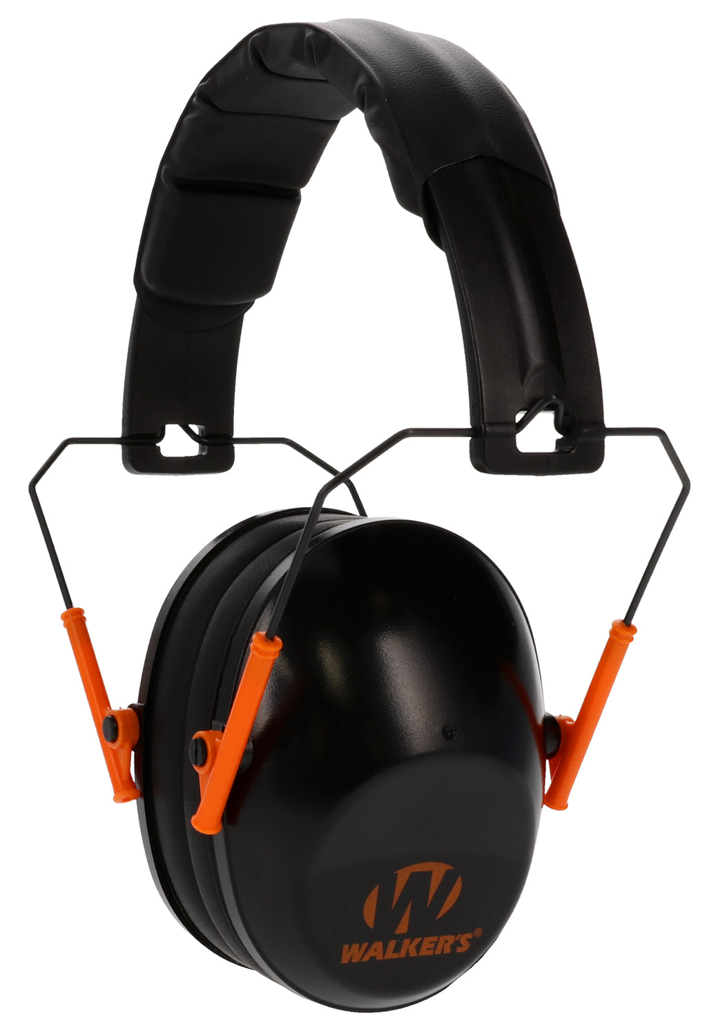 Walker's GWPFPM1BKO Pro Low Profile Passive Muff 22 dB Over the Head Black/Orange Accent Polymer