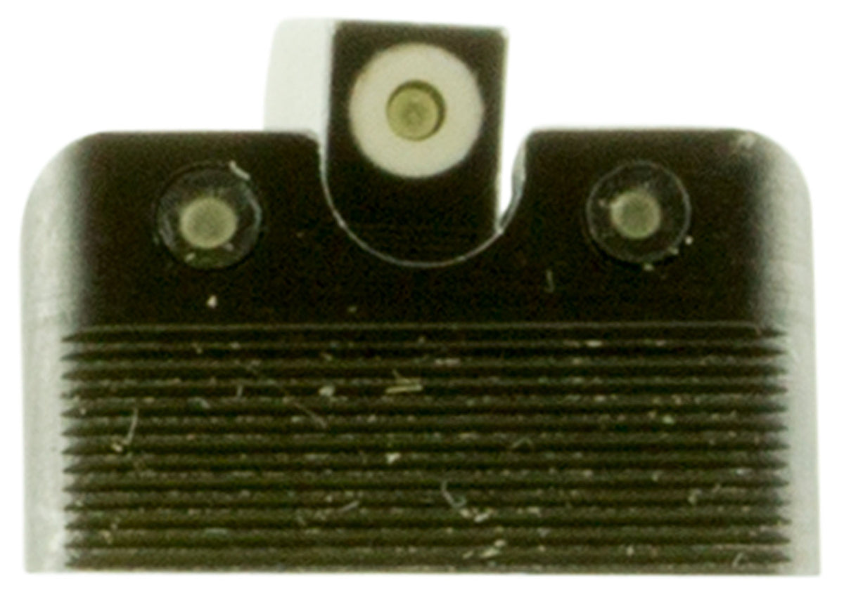 TruGlo TG231G1MW Tritium Pro Low White Outline Tritium Front/Green Tritium Rear/Black Nitride Fortress Frame, Compatible w/Glock MOS, Front Post/Rear Dovetail Mount
