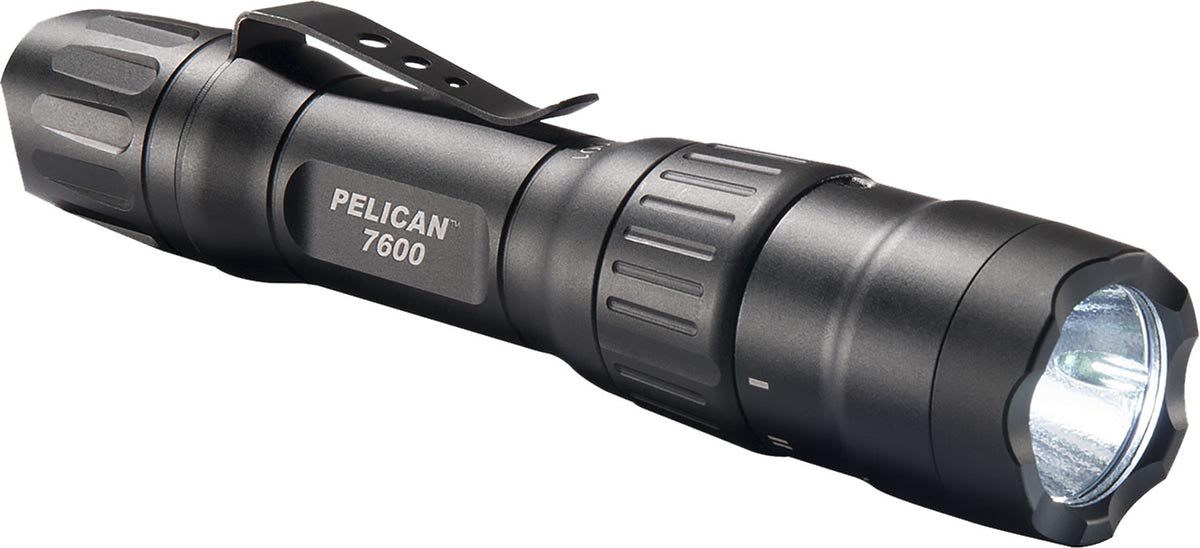 Pelican 7600 Tactical Flashlight Black Anodized 37/479/944 Lumens White/Red/Green LED