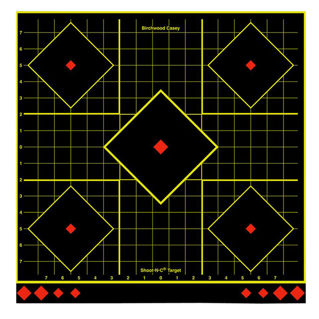 Birchwood Casey 34175 Shoot-N-C Reactive Target Self-Adhesive Paper Multi Color 17.75" 5-Diamond 5 Pack