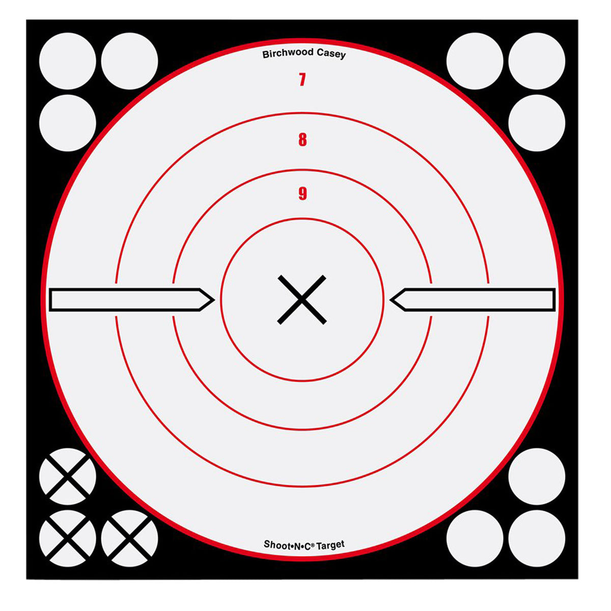 Birchwood Casey Shoot-N-C Target 8 in. Black/White X-Bull 6 pk.