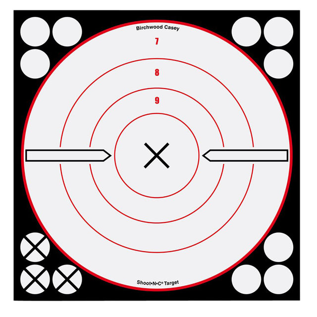 Birchwood Casey Shoot-N-C Target 8 in. Black/White X-Bull 6 pk.