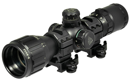 UTG SCP-M392AOLW BugBuster Black Hardcoat Anodized 3-9x32mm 1" Tube Illuminated Red/Green Mil-Dot Reticle | UTG