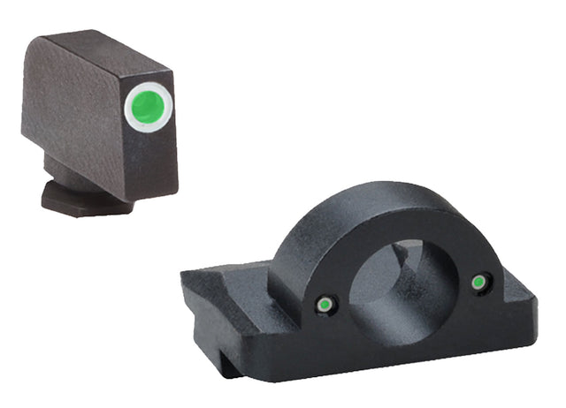 AmeriGlo GL126 Ghost Ring Sight Set for Glock Green Tritium White Outline Front Sight-Green Tritium Rear Sight