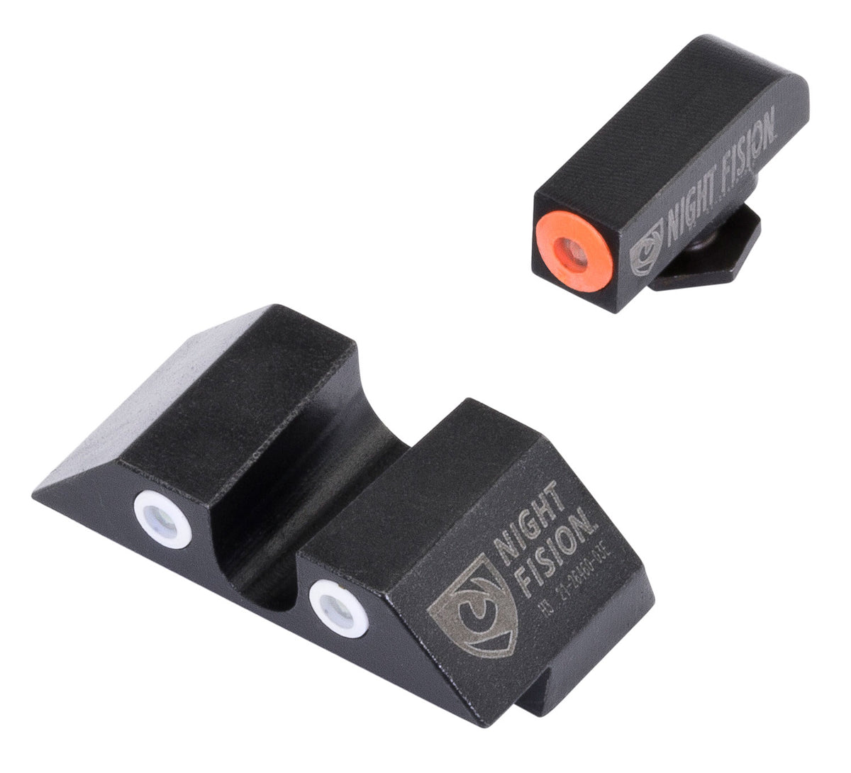 Night Fision GLK001007OGW Tritium Night Sights For Glock Green Tritium Orange Outline Front Sight- Green Tritium White Outline Rear Sight Glock 17/17L/19/22