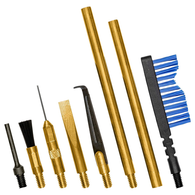 Otis FG932 Brass Scraper Tool Set MSR/AR Multi-Caliber Pieces Brass Nylon Bristles