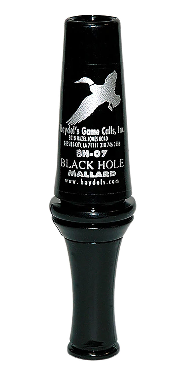 Haydel's Game Calls BH07 Black Hole Open Call Double Reed Mallard Sounds Attracts Ducks Black Polycarbonate