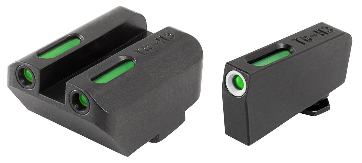 TruGlo TG13GL5A TFX Black | Green Tritium & Fiber Optic White Outline Front Sight Green Tritium & Fiber Optic Rear Sight