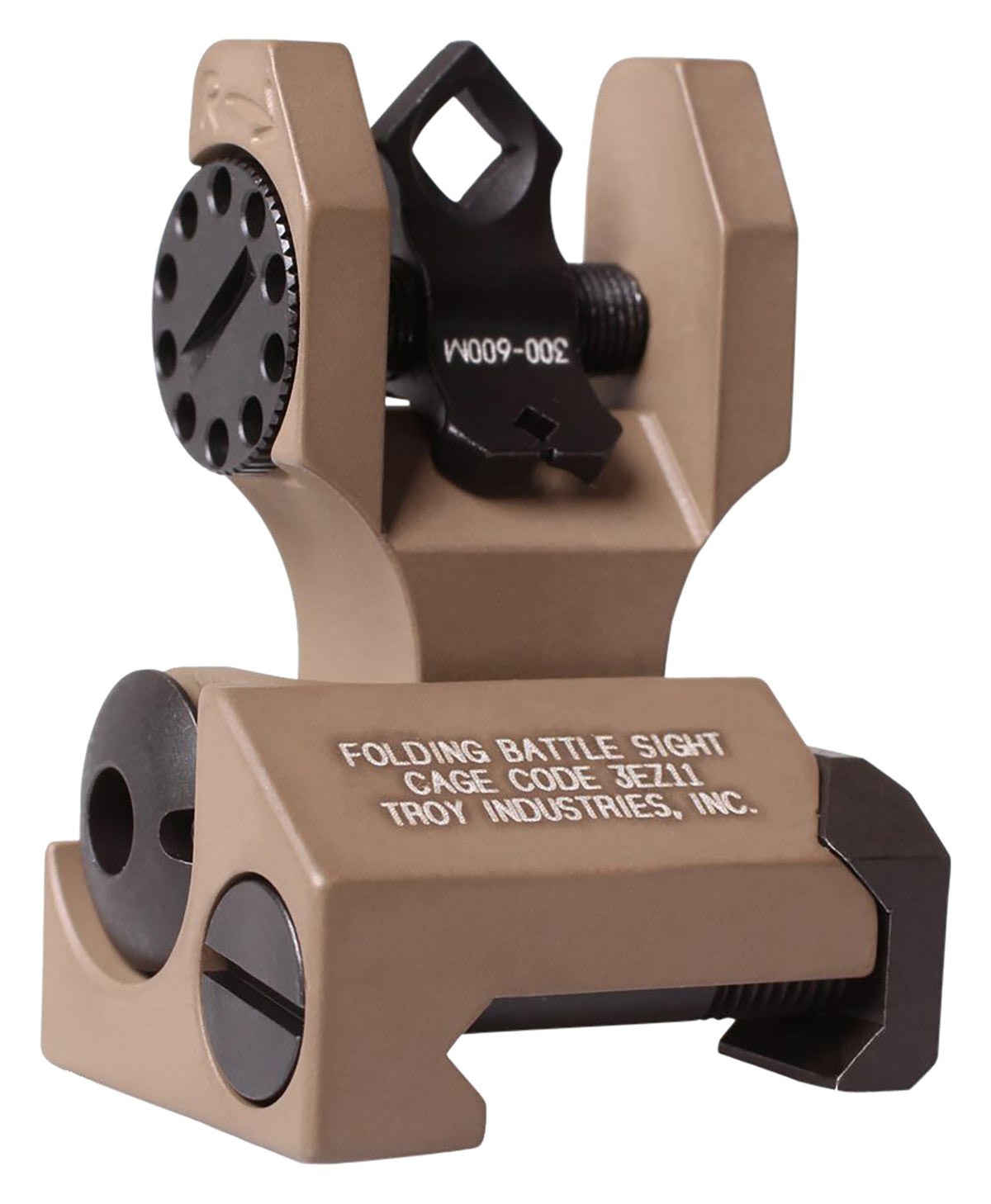 Troy Ind SSIGDOARFFT00 Rear Folding BattleSight Dioptic Flat Dark Earth Folding for AR-15