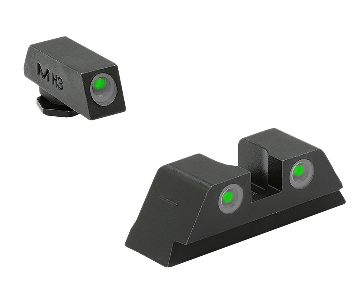 Meprolight USA 102243101 Tru-Dot Sight Set Green Tritium Front & Rear, Compatible w/Glock 17/19/22/23/24/25/28/31/32/33/34/35/37/38/39