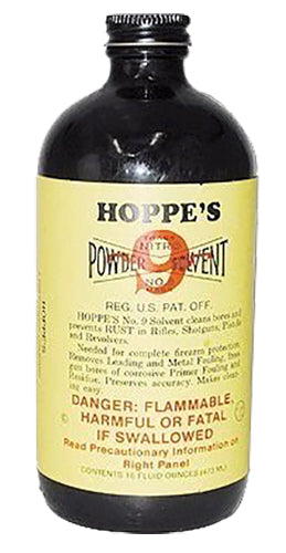 Hoppe's 916 No. 9 Bore Cleaner Removes Carbon Powder & Lead Fouling Child Proof Cap 1 Pint (16 oz.) Bottle 10 Per Pack