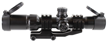 Aim Sports JTHR1 Recon CQB Black Anodized 1.5-4x30mm 30mm Tube Tri-Illuminated 3/4 Circle Dot Reticle | AIM SPORTS