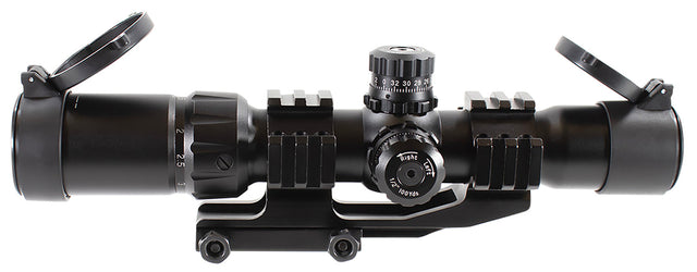 Aim Sports JTHR1 Recon CQB Black Anodized 1.5-4x30mm 30mm Tube Tri-Illuminated 3/4 Circle Dot Reticle | AIM SPORTS