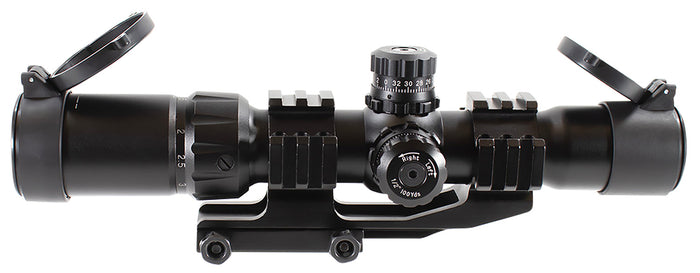 Aim Sports JTHR1 Recon CQB Black Anodized 1.5-4x30mm 30mm Tube Tri-Illuminated 3/4 Circle Dot Reticle | AIM SPORTS