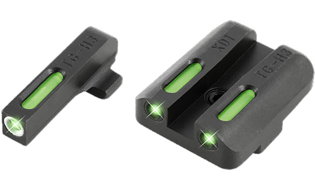 TruGlo TG13XD1A TFX Black | Green Tritium & Fiber Optic White Outline Front Sight Green Tritium & Fiber Optic Rear Sight