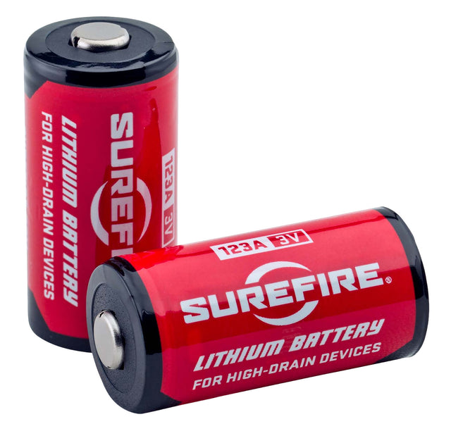 SureFire SF6BC 123A Batteries Red/Black 3.0 Volts 1,500 mAh (6) Single Pack Clamshell