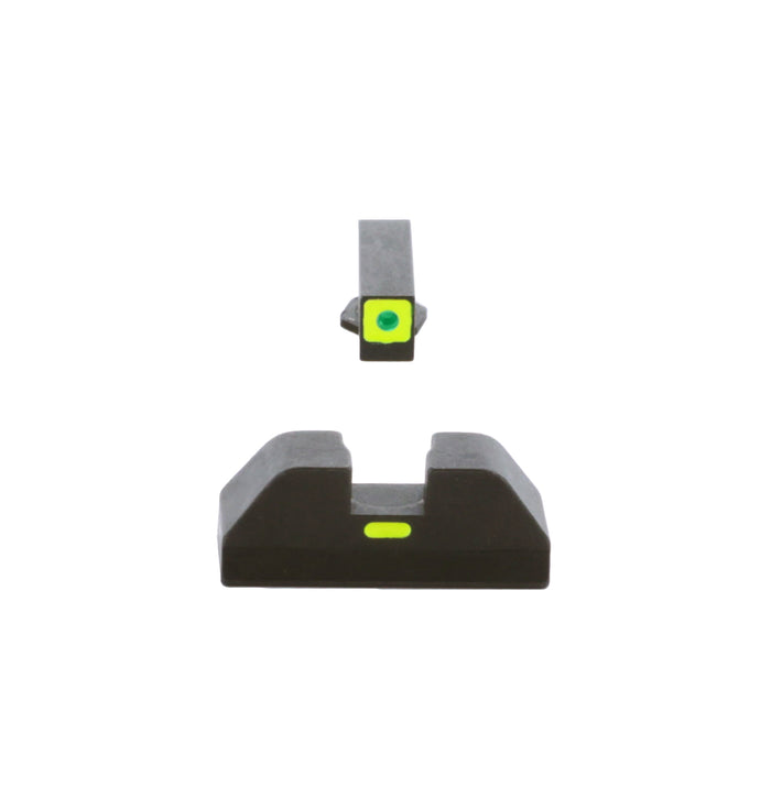 AmeriGlo GL605 CAP Sight Set for Glock Green Tritium LumiGreen Outline Front Sight-LumiGreen Bar Rear Sight