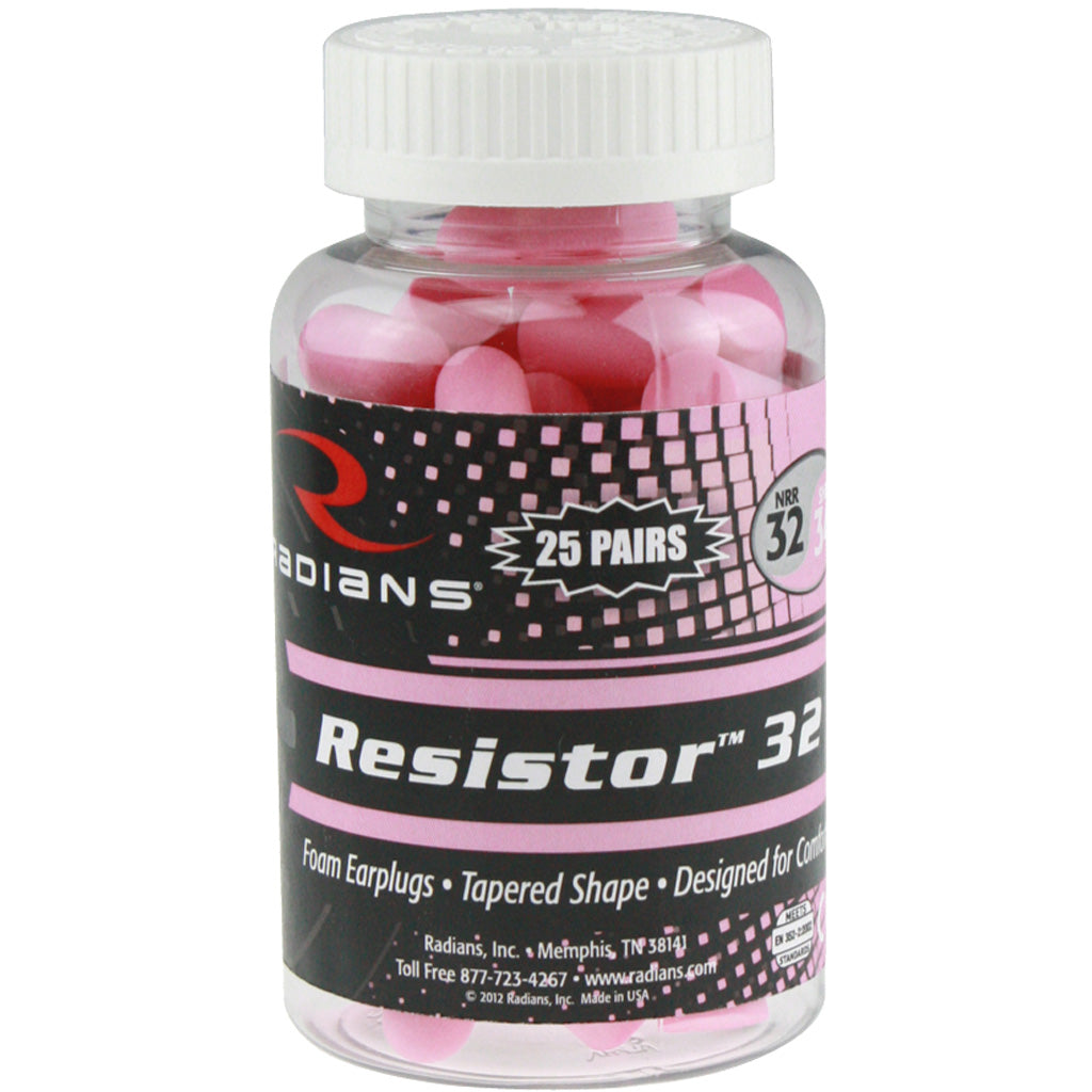Radians Resistor 32 Foam Ear Plugs Uncorded Pink 25 pr. Jar | Radians