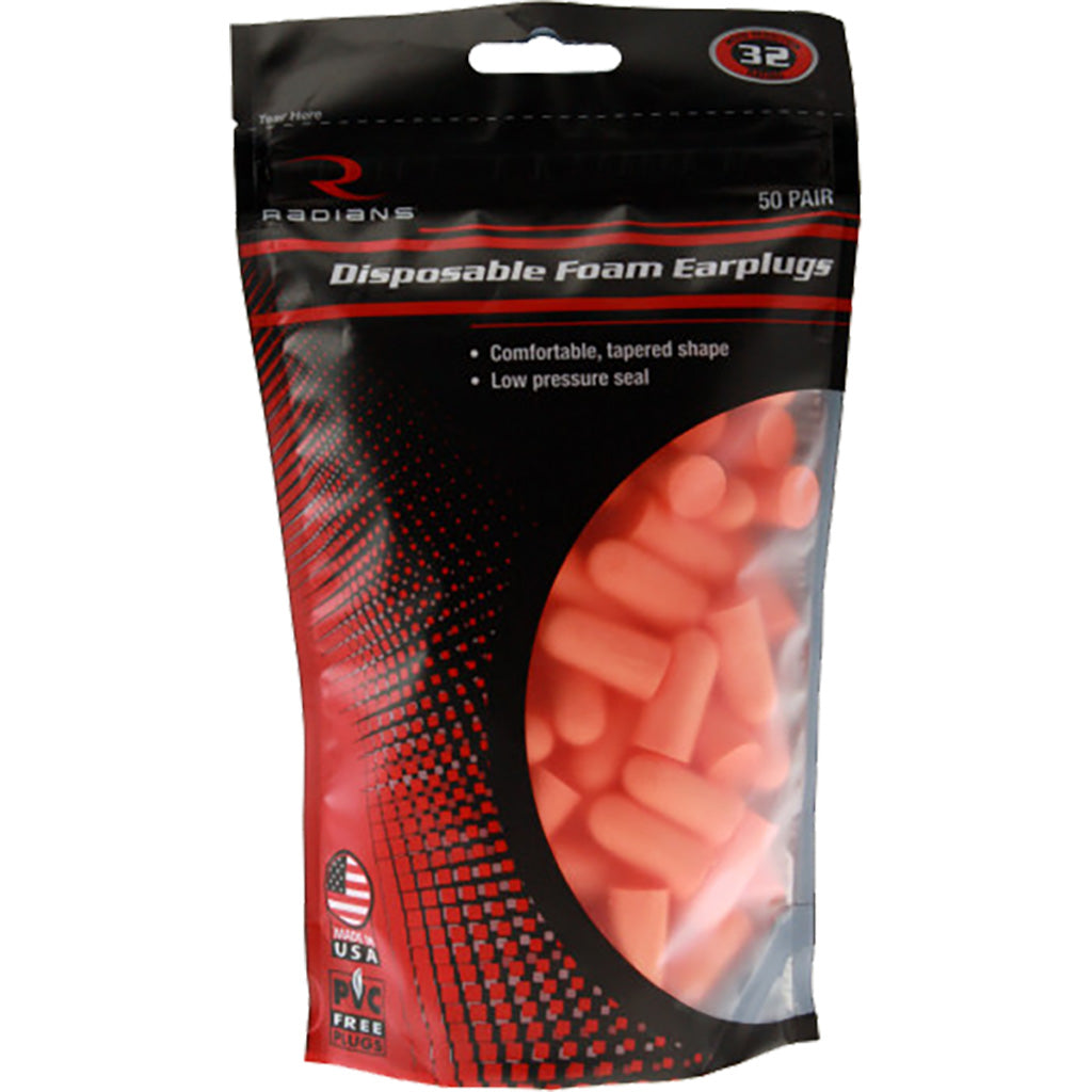 Radians Resistor 32 Foam Ear Plugs Uncorded Orange 50 pr. Bag | Radians