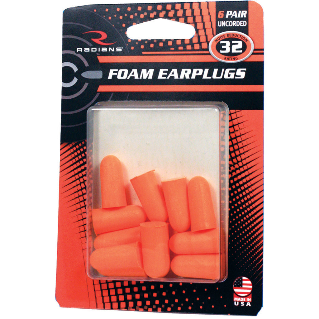 Radians Resistor 32 Foam Ear Plugs Uncorded Orange 6 pk. | Radians