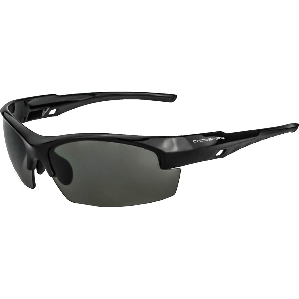 Crossfire Fire Streak Premium Shooting Glasses Black/Smoke | Crossfire