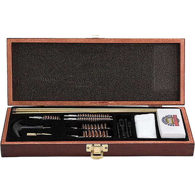 Gunmaster Universal Gun Cleaning Kit Wooden Case 18 pc. | Gunmaster