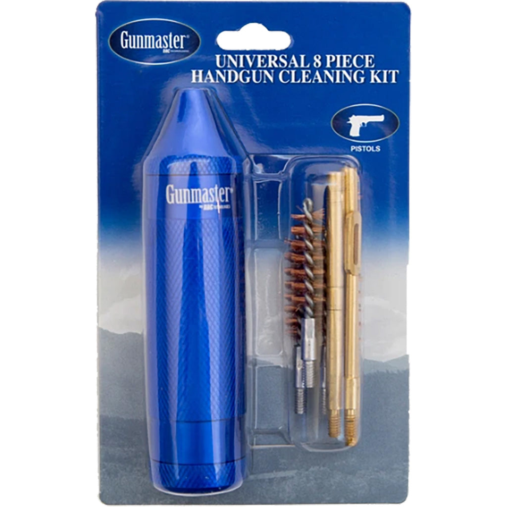 Gunmaster Compact Universal Pistol Cleaning Kit .22-.45 cal Aluminum Handle 8 pc. | Gunmaster