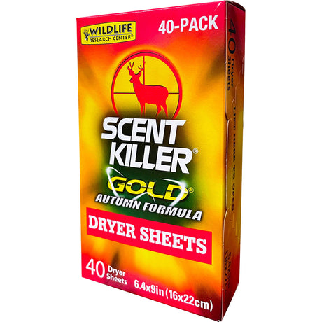 Wildlife Research Scent Killer Gold Dryer Sheets Autumn Formula 40 pk. | Wildlife Research