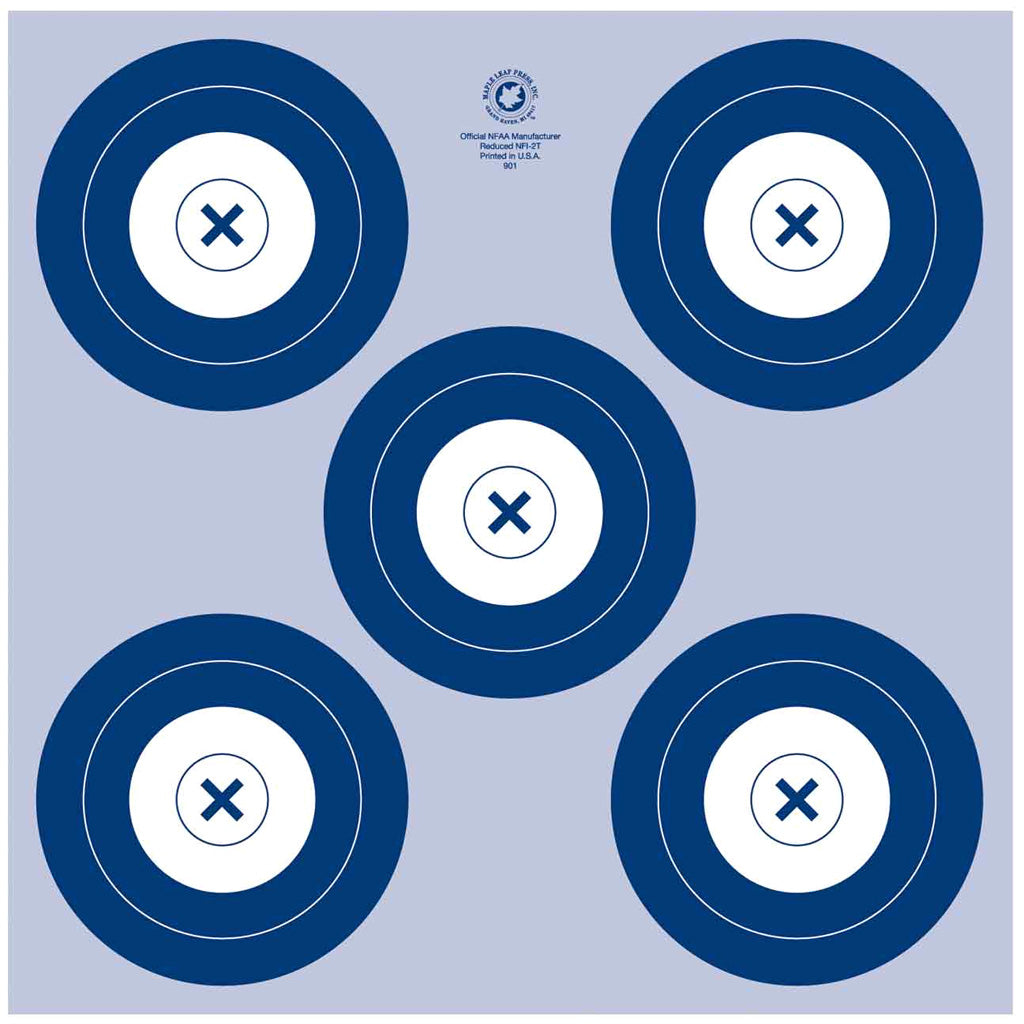 Maple Leaf NFAA Indoor Target 5 Spot Target 25 pk. | Maple Leaf Press