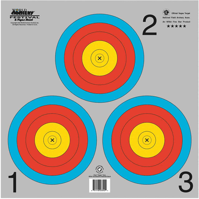 Maple Leaf NFAA Indoor Vegas 3-Spot Target 25 pk. | Maple Leaf Press