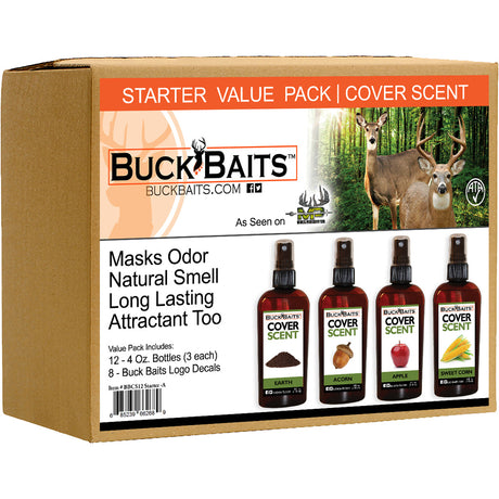 Buck Baits Cover Scent Starter Kit Earth/Acorn/ Apple/ Corn 3 oz. ea. | Buck Baits