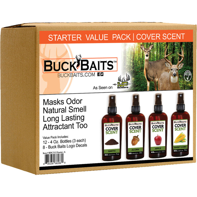 Buck Baits Cover Scent Starter Kit Earth/Acorn/ Apple/ Corn 3 oz. ea. | Buck Baits