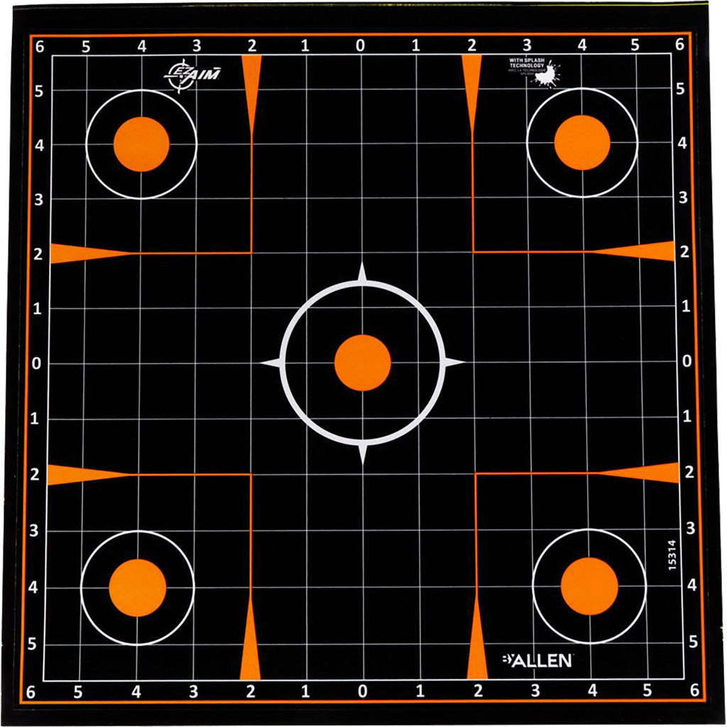EzAim Splash Sight-In Grid Adhesive Targets 12x12 5 pk. | EZAim
