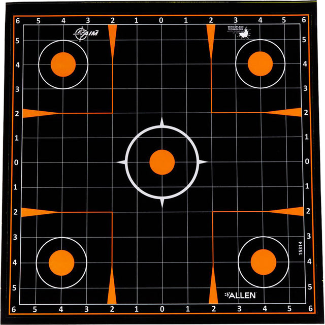 EzAim Splash Sight-In Grid Adhesive Targets 12x12 5 pk. | EZAim