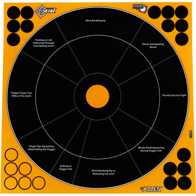 EzAim Splash Handgun Trainer Adhesive Targets 12x12 5 pk. | EZAim