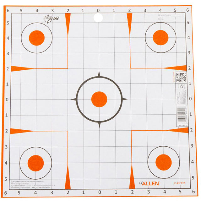 EzAim Sight-In Grid Paper Targets 12x12 12 pk. | EZ-AIM