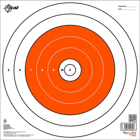 EzAim Bullseye Paper Targets 12x12 12 pk. | EZAim