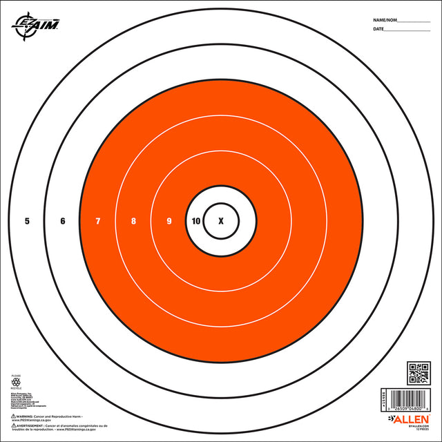 EzAim Bullseye Paper Targets 12x12 12 pk. | EZAim
