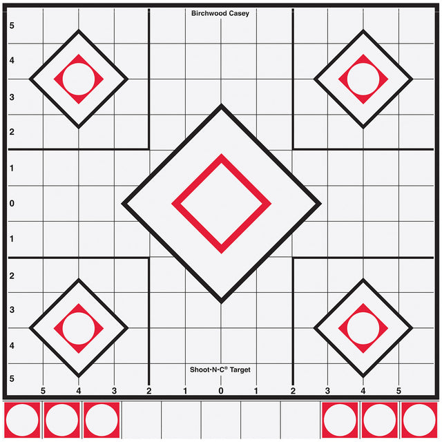 Birchwood Casey Shoot-N-C Target 8 in. Black/White Sight-In 5 pk.