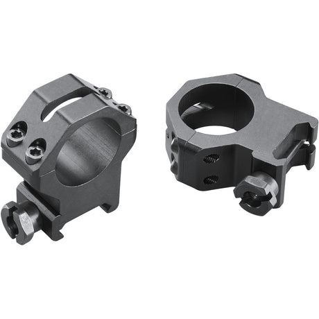 Weaver Classic 4Hole Skeleton Rings Matte Black 1" XHigh Clamshell Pack | WEAVER MOUNTS